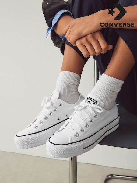 Blanco - Converse Platform Lift Chuck Ox Trainers (183333) | 106 €