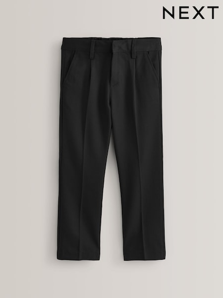 Negru - School Pleat Front Trousers (3-17yrs) (183389) | 60 LEI - 119 LEI