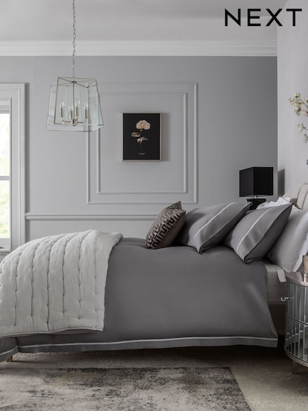 Grey Collection Luxe 600 Thread Count 100% Cotton Sateen Luxury Duvet Cover And Pillowcase Set (183480) | €66 - €102