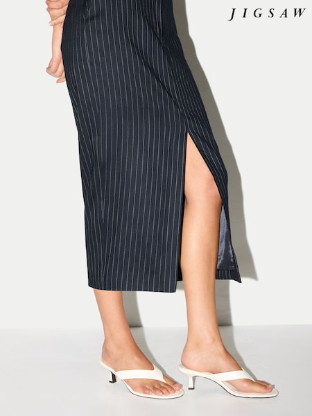 Blue - Jigsaw Pinstripe Tailored Skirt
