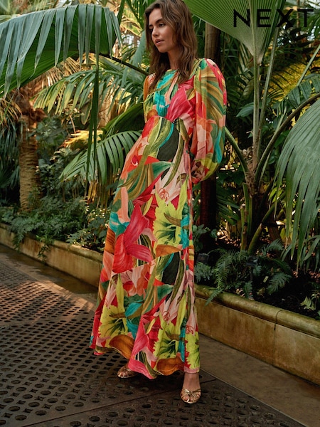 Bright Floral Kew Collection Long Sleeve Maxi Dress (184031) | €42