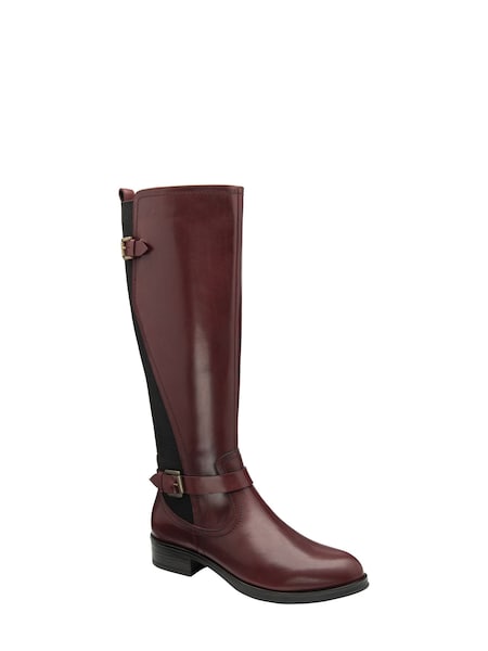 Ravel Red Leather Knee High Boots (184479) | €89