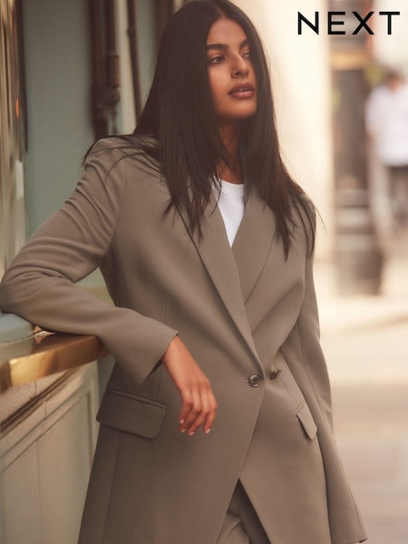 Asymmetric Adjustable Waist Blazer (184590) | kr728