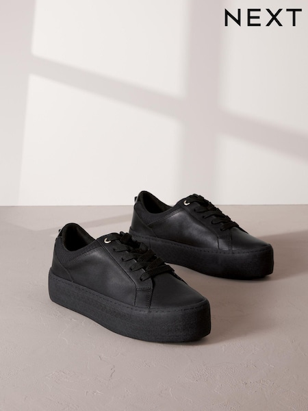 črna - Signature Leather Chunky Sole Trainers (184594) | € 27