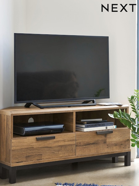 Dark Bronx Up to 46 inch Corner Oak Effect Slim TV Unit (184640) | €340