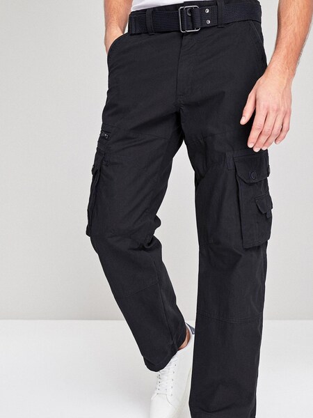 Черный - Belted Tech Cargo Trousers (184717) | €30