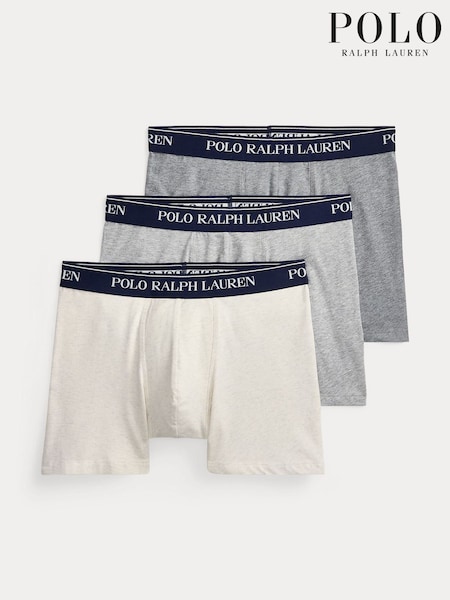 Grey - Regular Polo Ralph Lauren Boxer Briefs 3 Pack