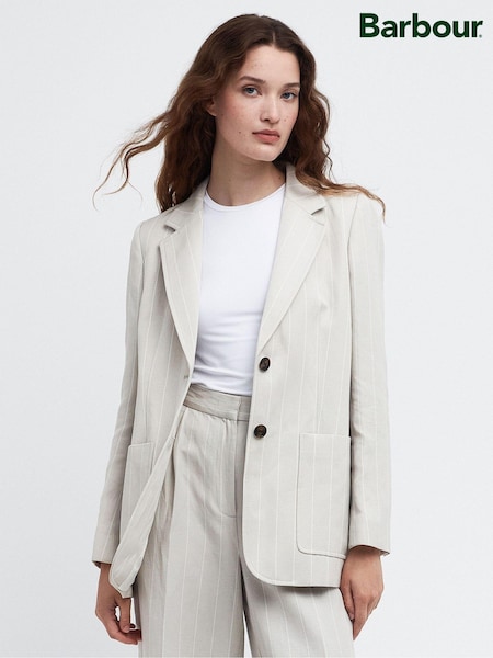 Barbour® Beige Celeste Linen Blend Tailored Blazer (185164) | €190