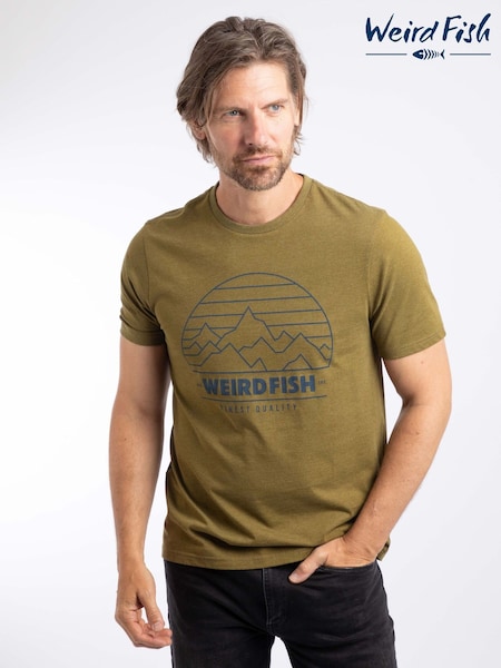 Garstyčių ruda - Regular Weird Fish Off Grid Front Print Graphic T-shirt
