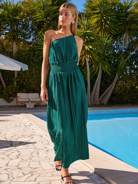 Green Plisse One Shoulder Dress (185334) | €14