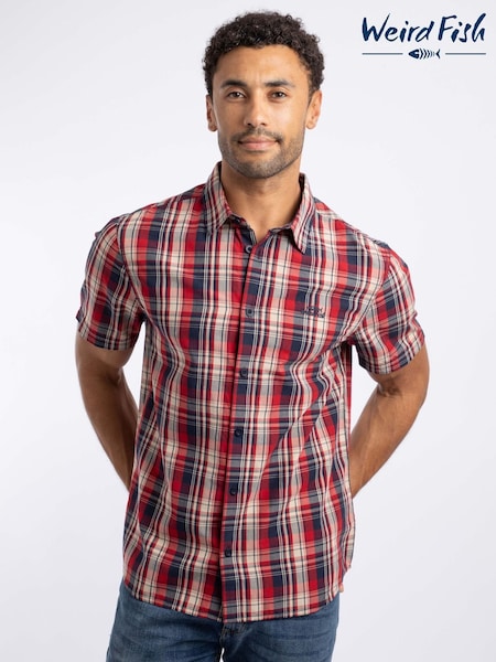 Blue - Regular Weird Fish Judd Short Sleeve Check Shirt