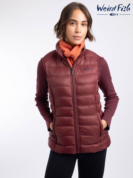 Red - Weird Fish Atissa Lightweight Padded Gilet