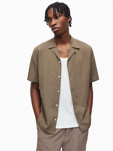 AllSaints Brown Mattole Short Sleeve Shirt (185781) | €44