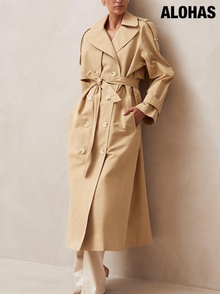 Alohas Camel Rain Camel Double Breasted Trenchcoat (185837) | €198