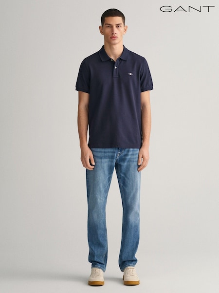 Mittelblaue getragene Jeans - Gant Jeans mit regulärer Passform (185958) | 153 €