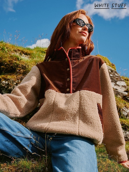 Natural - White Stuff Borg Half Placket Sweat Top