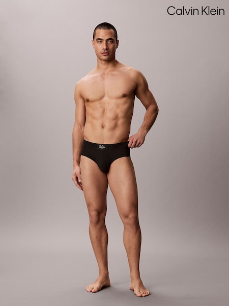 Black - Regular Calvin Klein Briefs Heritage Cotton Script