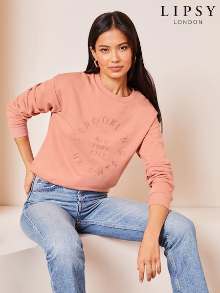 Розовый - Lipsy Round Neck Sweatshirt (186782) | €15