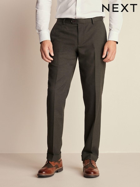 Green Tailored Fit Herringbone Suit Trousers (187184) | € 67