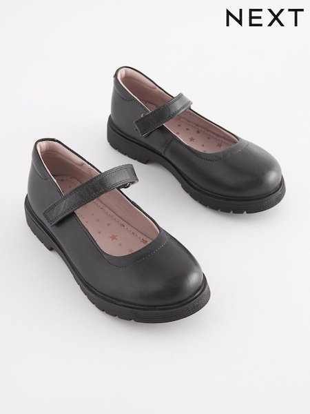 Schwarz - School Leather Chunky Mary Jane Shoes (187241) | 8 € - 11 €