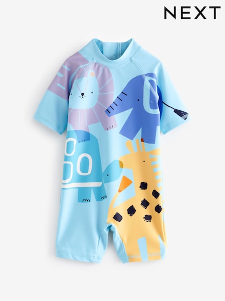 Animal zoo Albastru pal - Costum de baie Sunsafe All-In-One (3luni-7ani) (187295) | 69 LEI - 92 LEI