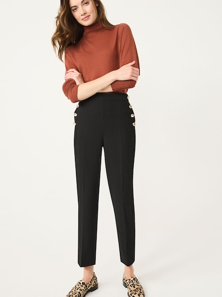 Black Tailored Button Detail Taper Trousers (187457) | €22