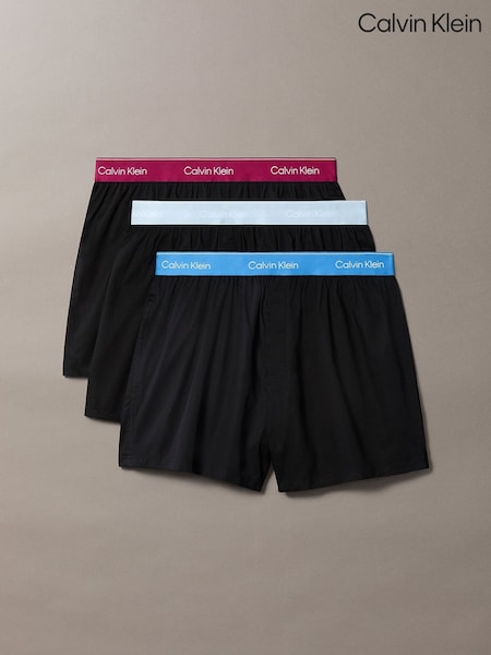 Red - Regular Calvin Klein Slim Icon Cotton Stretch Boxers 3 Pack