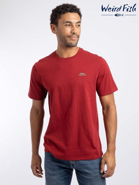 Rouge - Regular Weird Fish Fished Branded Cotton T-shirt