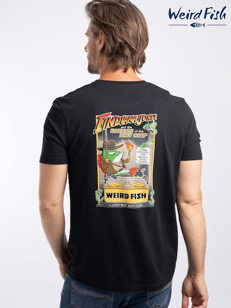 Melns - Regular Weird Fish Findiana Jones Back Print Artist T-shirt