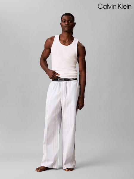 Azul - Regular Calvin Klein Cotton Poplin Pyjamas