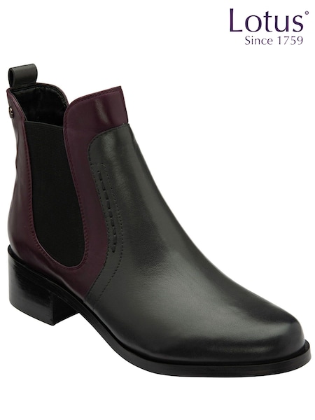 Črna - Lotus Leather Pull-On Ankle Boots (187868) | € 73