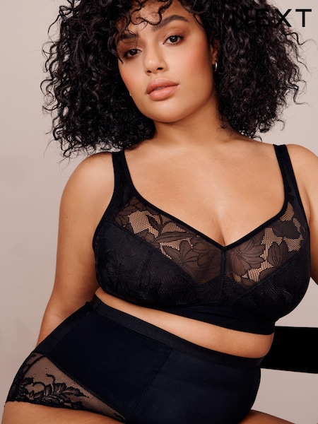 Black F-K Ultimate Support Hidden Interlock Lace Non Wire Bra (187901) | €16