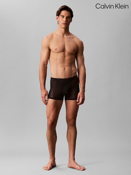 Melns - Regular Calvin Klein Sheer Mesh Trunks