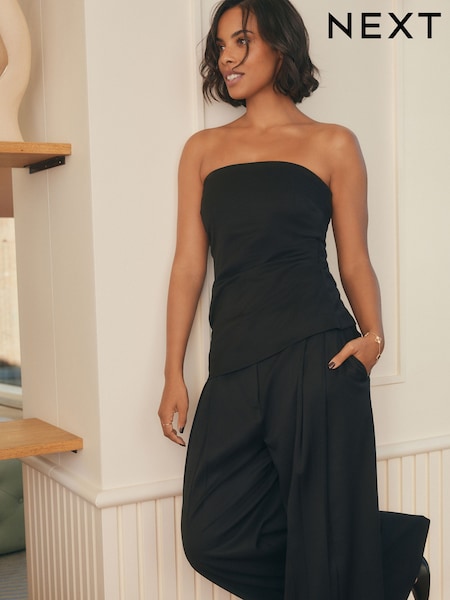 Black Rochelle Humes Ruched Bandeau Top (188019) | €13