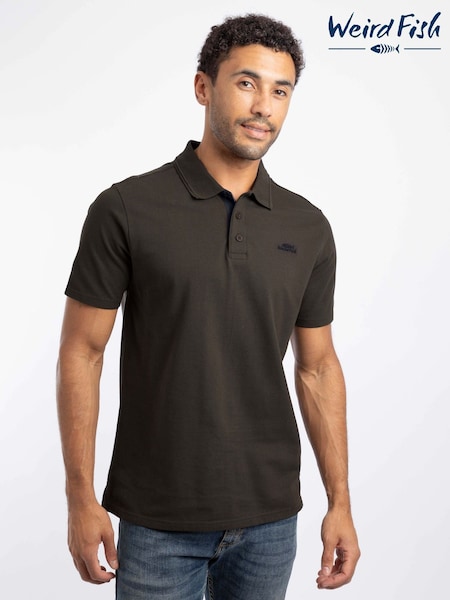 Gris - Regular Weird Fish Miles Pique Cotton Polo Shirt