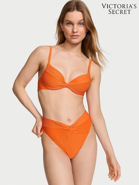 Victoria's Secret Sunset Orange Fishnet Push Up Swim Bikini Top (188157) | €22
