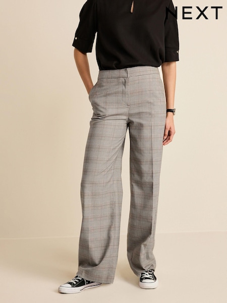 Grey Smart Check Wide Leg Trousers (188240) | €22