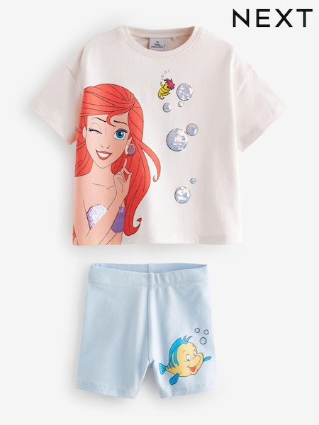 Blue Disney Little Mermaid 100% Cotton T-Shirt and Cycle Shorts Set (3mths-7yrs) (188334) | €8.50 - €11