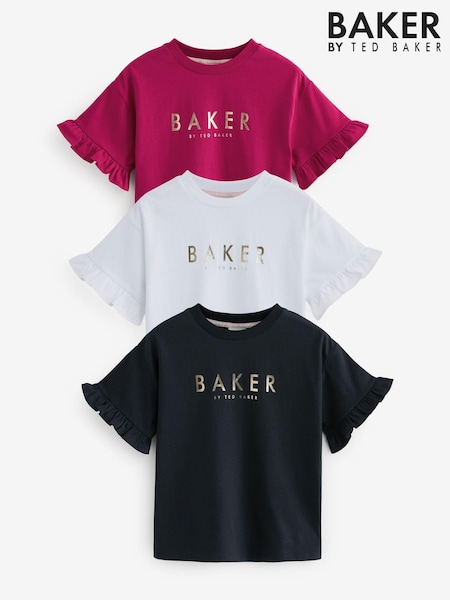 Burdeos/blanco - Baker by Ted Baker 100% Cotton T-Shirts 3 Pack (188438) | 42 € - 50 €