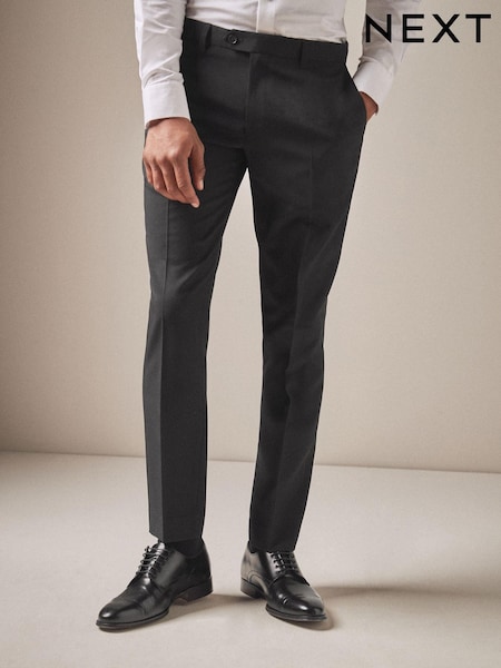 Black Slim Machine Washable Plain Front Smart Trousers (188518) | € 5 - € 6