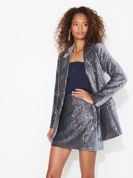 Grey Tailored Sequin Velvet Blazer (188544) | €46
