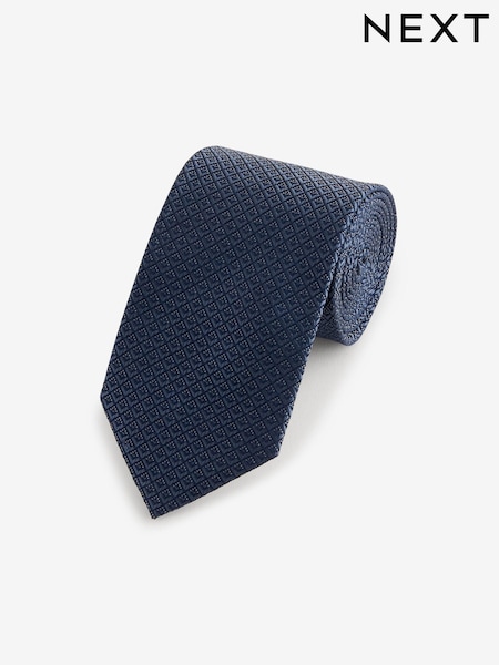 Steel Blue Geometric Silk Textured Tie (188737) | €16
