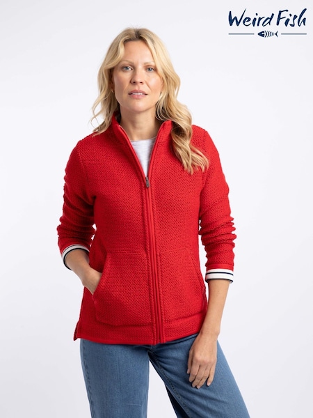 Red - Weird Fish Sontee Full Zip Macaroni Fleece