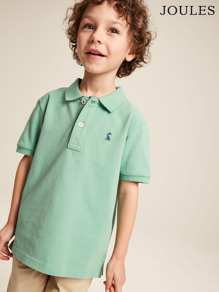 Joules Boys' Woody Green Pique Cotton Polo Shirt (188870) | R$ 140 - R$ 160