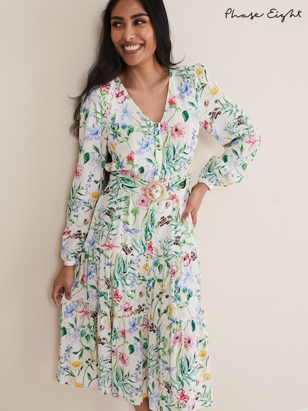 Phase Eight Cream Petite Maya Floral Midaxi Dress (189039) | €53