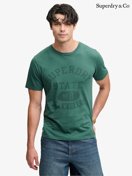 Green - Regular Superdry Athletic Tonal T-shirt