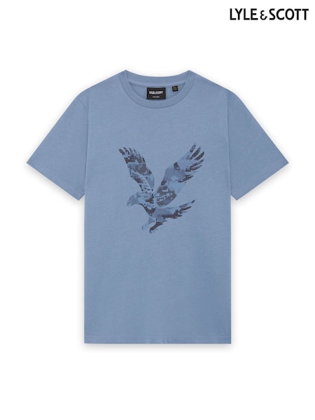 Blue - Lyle & Scott Pixelated Eagle Graphic T-shirt