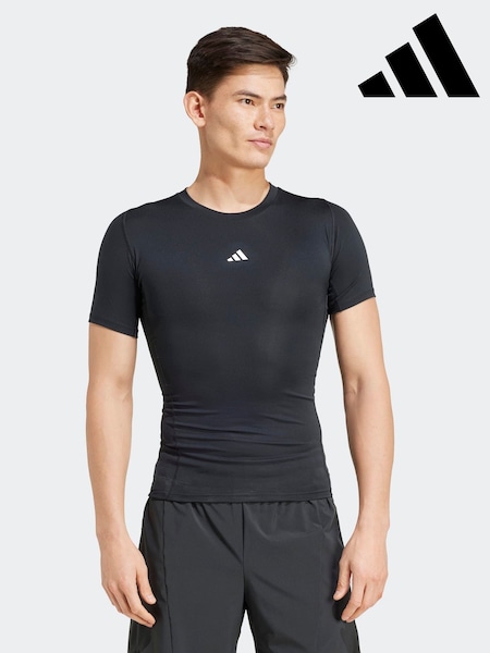 Black - Regular Adidas Techfit Compression Training T-shirt