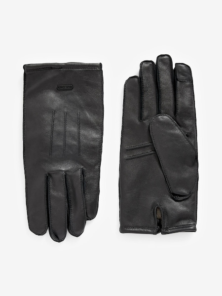 Black Signature Cashmere Lined Leather Gloves (189927) | €15.50