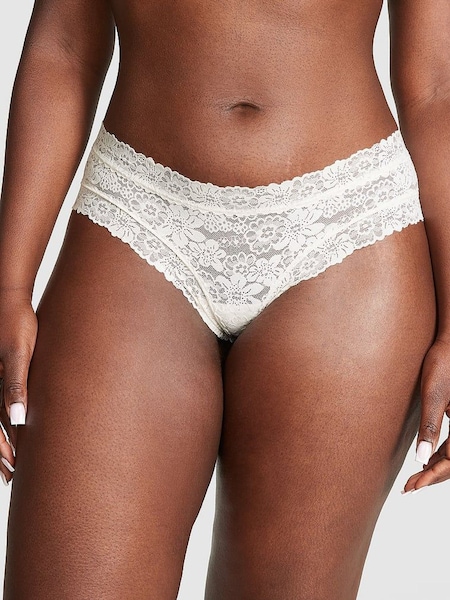 Victoria's Secret PINK Coconut White Cheeky Floral Lace Knickers (190064) | €10.50